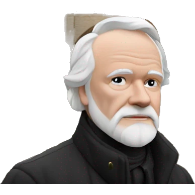 Victor Hugo in front of Notre Dame de Paris emoji