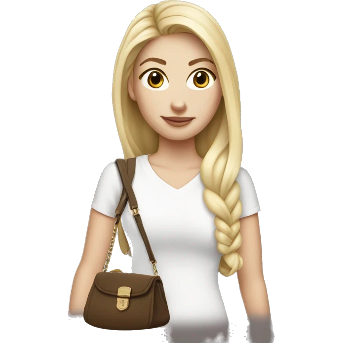 white girl with small purse cross body emoji