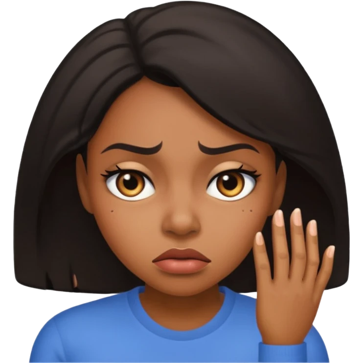 upset black woman rolling her eyes emoji