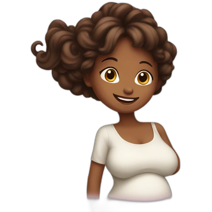 beautiful happy pregnant girl in profile emoji