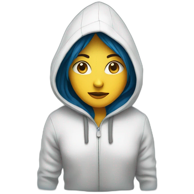 Cath with a hoodie emoji