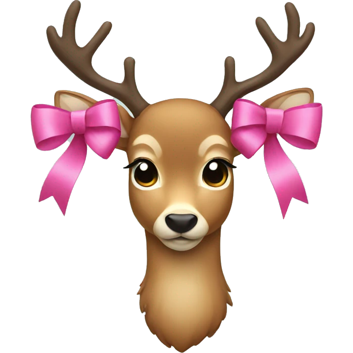 deer with a pink bow emoji