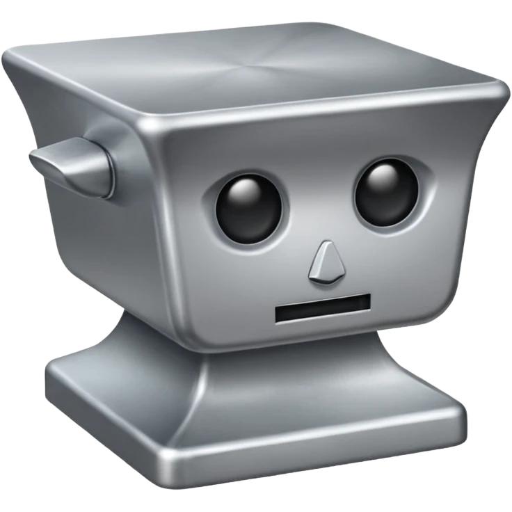 Silver anvil with face emoji