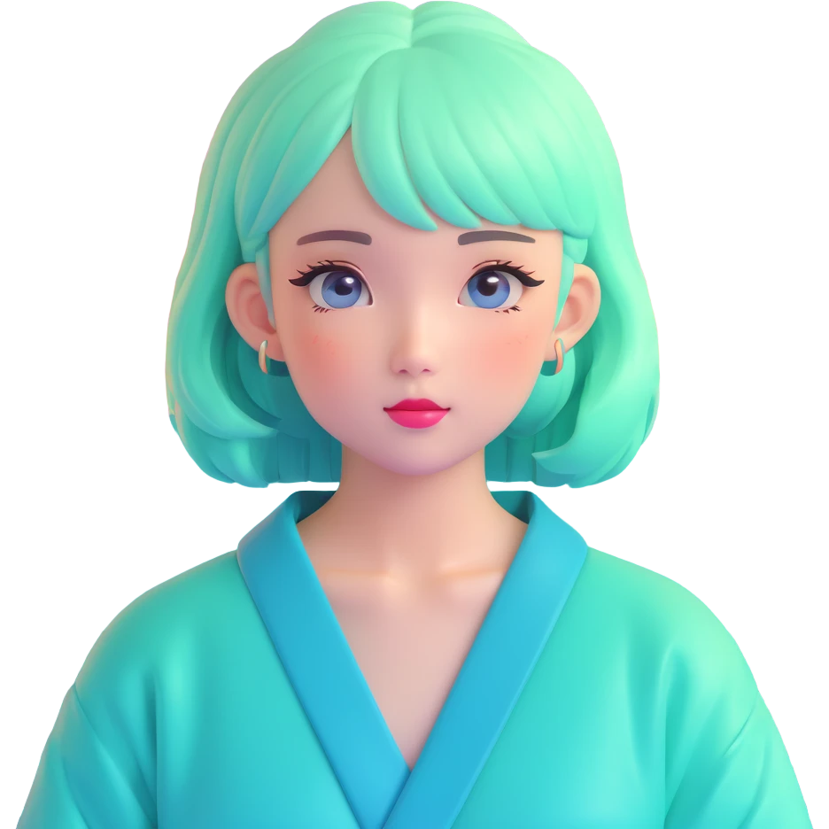 Vaporwave aesthetic Japanese girl with pastel gradient hair, 80s retro style, sunset grid background, pink and teal color scheme, nostalgic aesthetic emoji