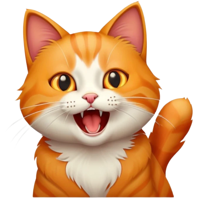 cat mewing with open mouth emoji