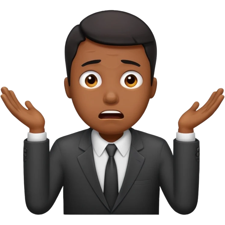 Black office employee panic emoji
