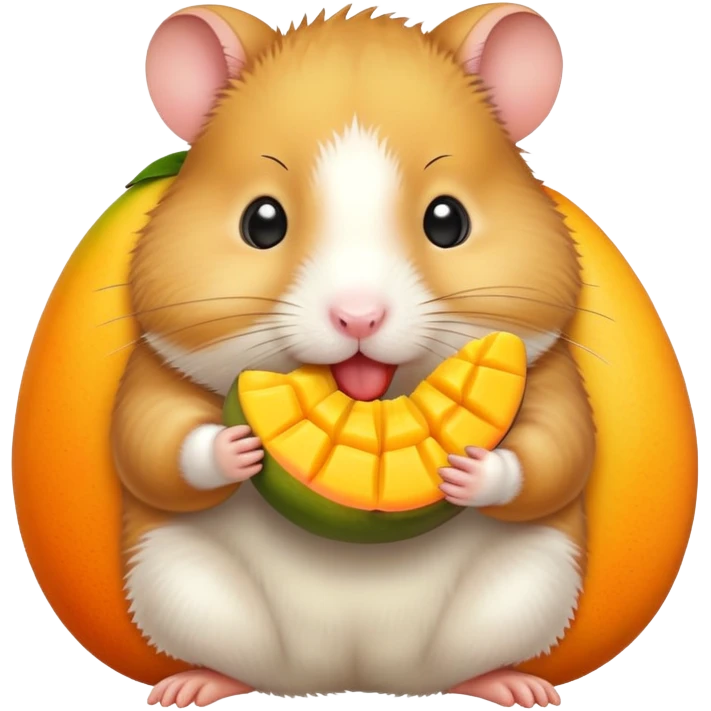an emoji of a hamster eating a mango  emoji