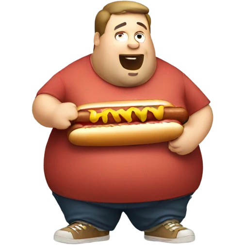 Fat guy eating hot dog emoji