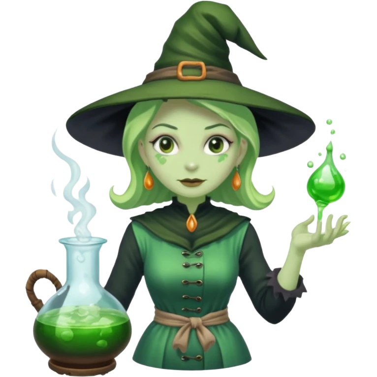 green witch cooking potion emoji