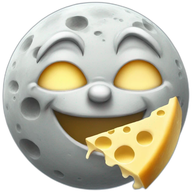 moon face eating cheese emoji