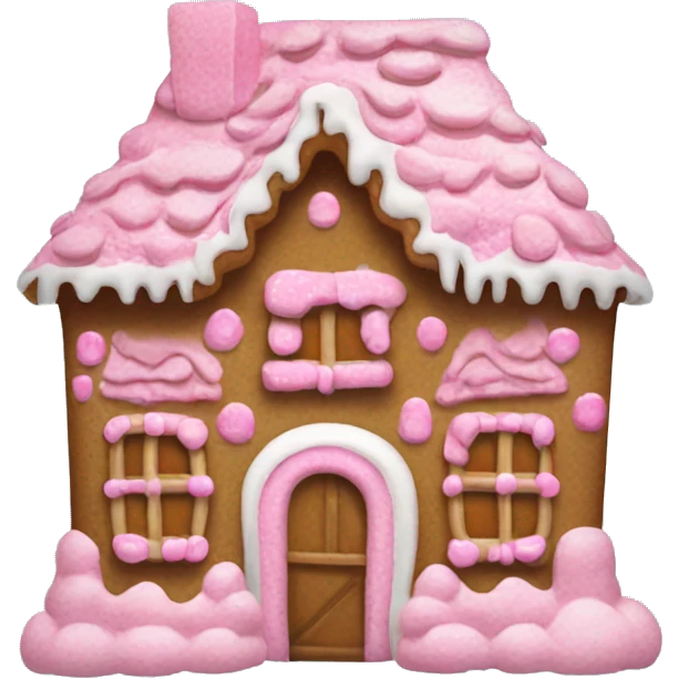 Pink gingerbreadhouse emoji