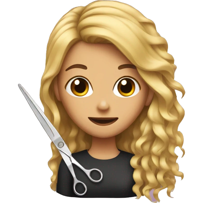 Girl with scissor and comb emoji