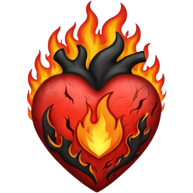 heart with black flames emoji