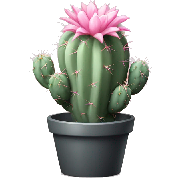 pastel pink cactus realistic emoji
