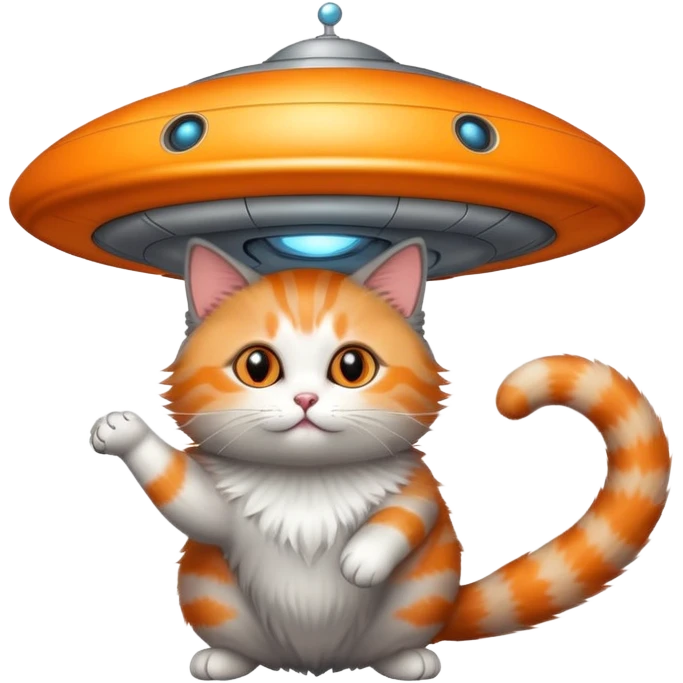 Cat holding a ufo  emoji