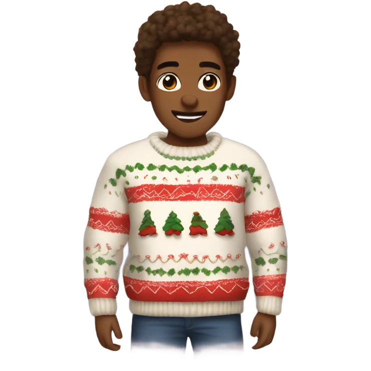 A cute and cozy sweater Christmas  emoji