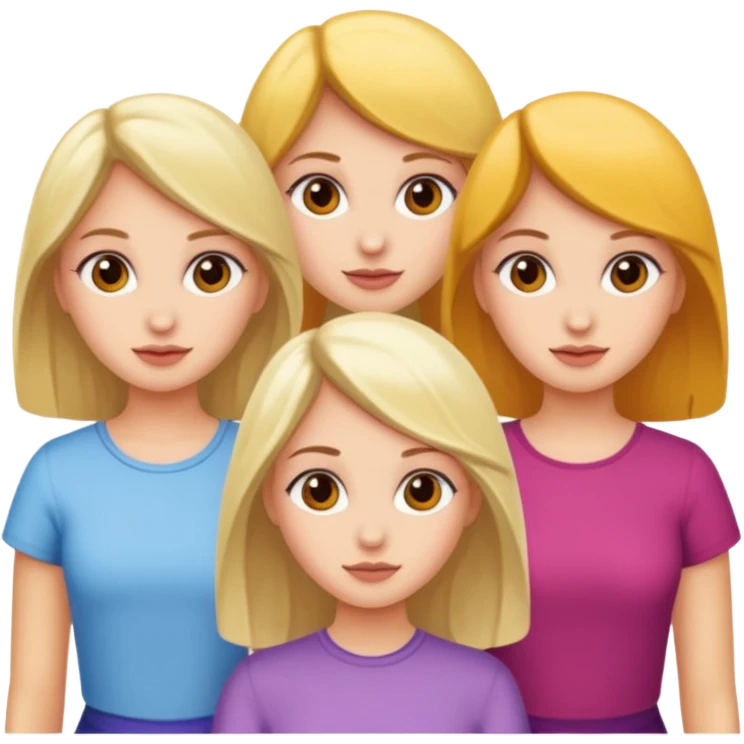 Five fair-skinned girls emoji