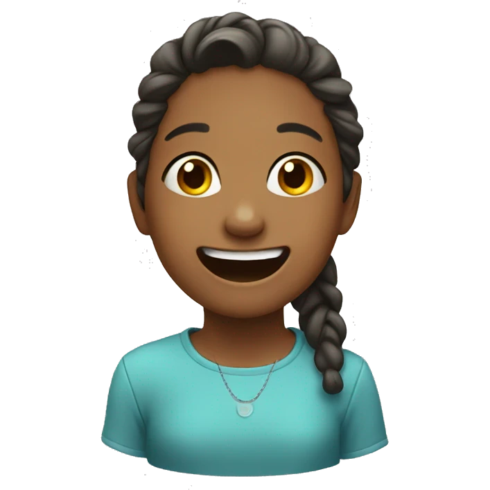 Girl laughing with tears emoji