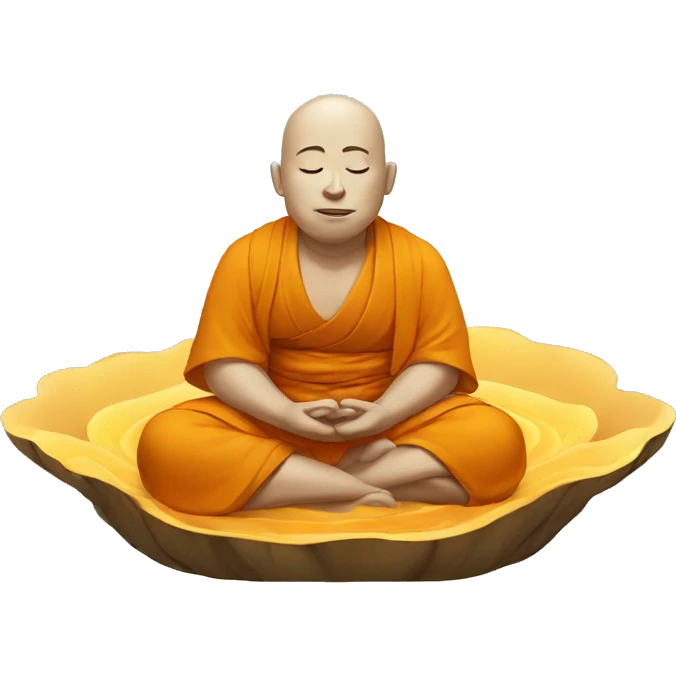 zen monk floating while meditaing emoji