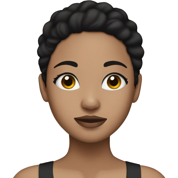 Light skin girl with black hair using a face mask emoji