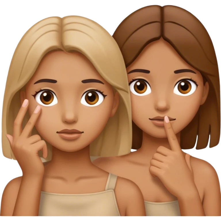 a girl with one hand crossing her face and the other one going the same direction emoji