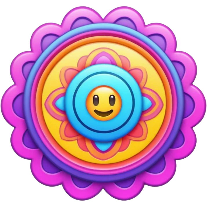 Psychedelic colored Border line emoji