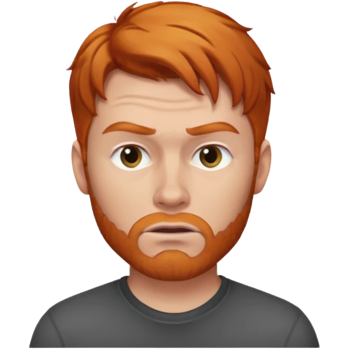 The 🤨 raised eyebrow emoji but with short ginger hair (a man) emoji