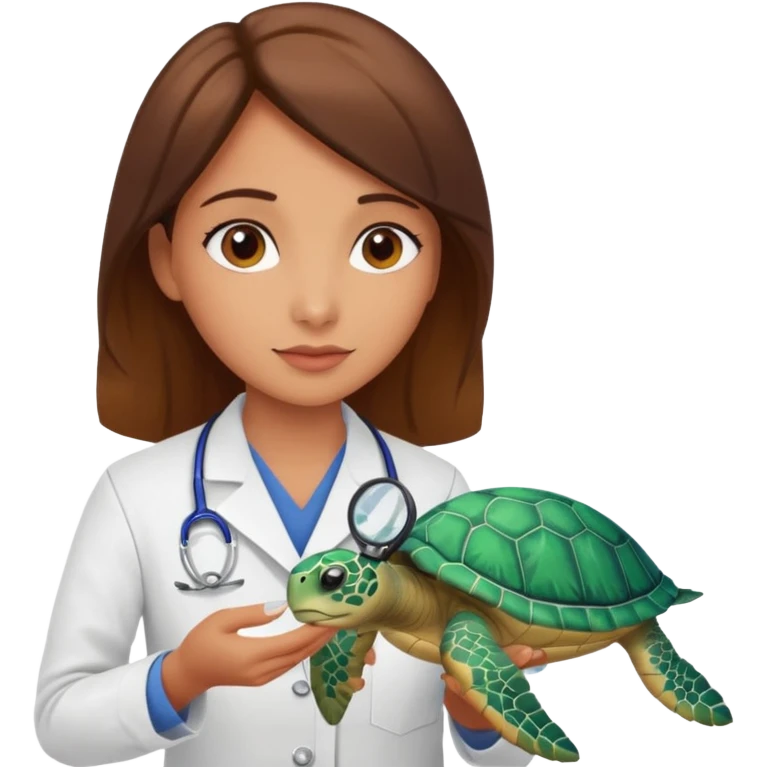woman veterinary with a sea turtle emoji
