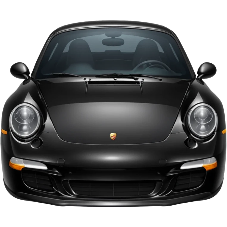 Create a black Porsche 911 in authentic Apple emoji style.

 emoji