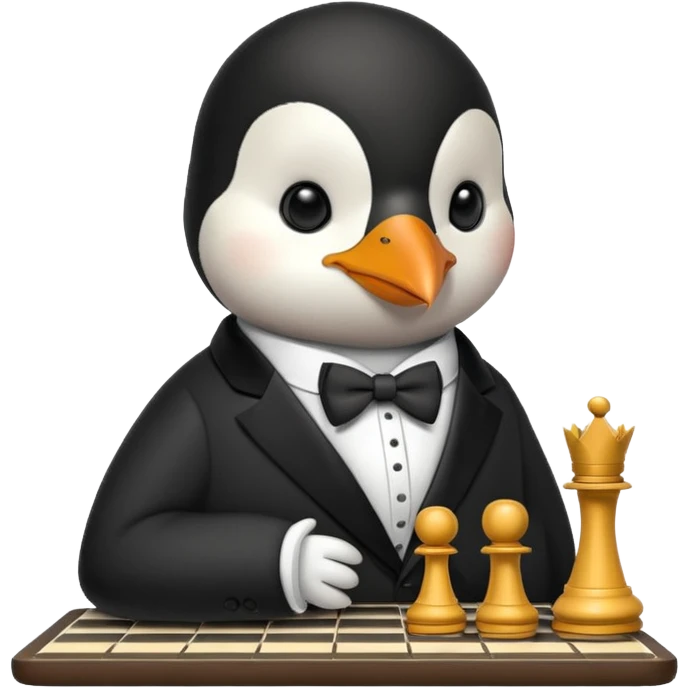 Pinguin playing chess emoji