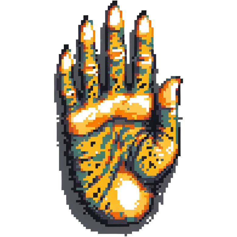 stylized leopard foot with visible claws pointing upward in pixel art style emoji