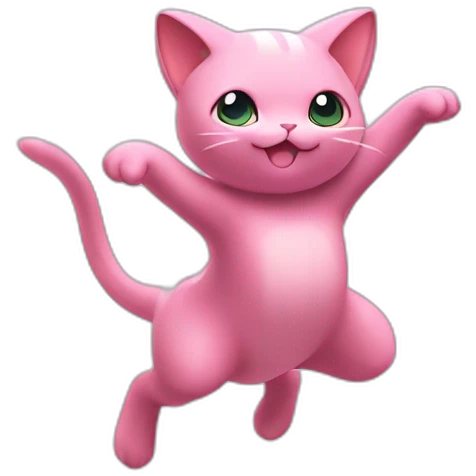 pink mew pokemon levitating emoji