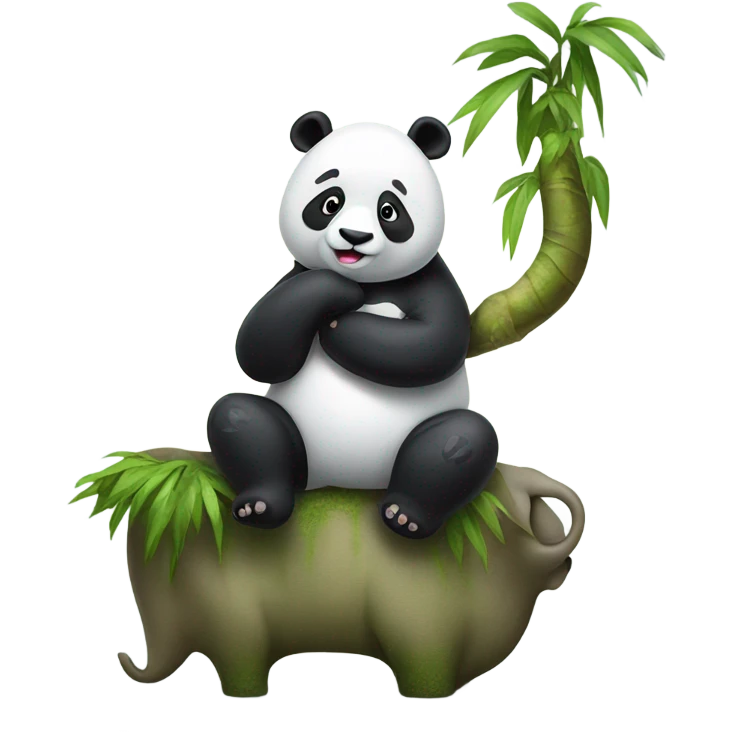 Panda sitting on elephant trunk emoji