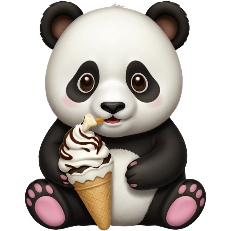 Panda eating ice cream emoji