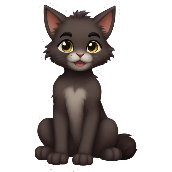 Anthro Shy Cute Cool Edgy Pretty Dark Brown Furry Feline Animal Anthro Sona emoji