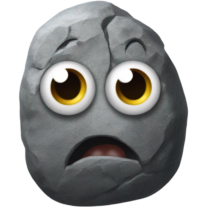 realistic rock with plastic googly eyes "Everything Everywhere All At Once" --No Mouth emoji