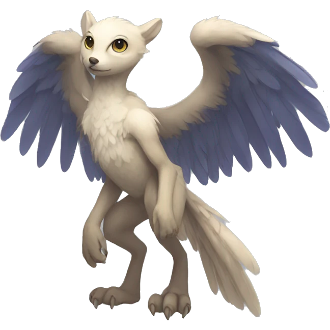 Anthro shy winged animal hybrid full body emoji