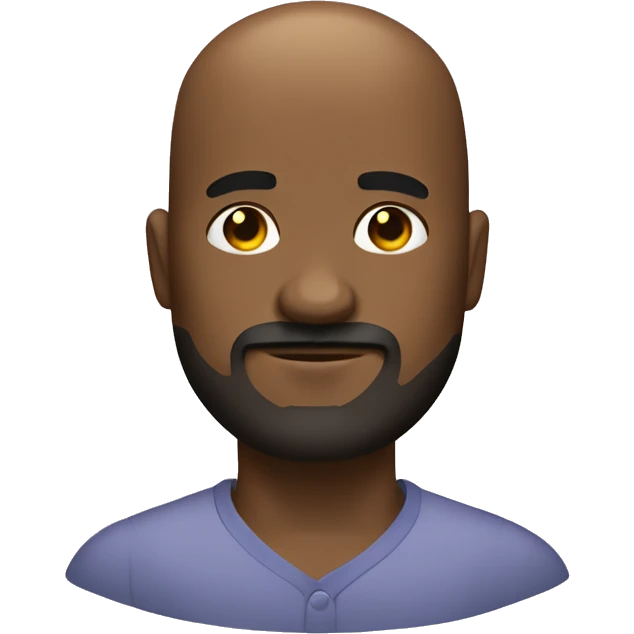 bald black man with mustache and beard and shiny forehead emoji