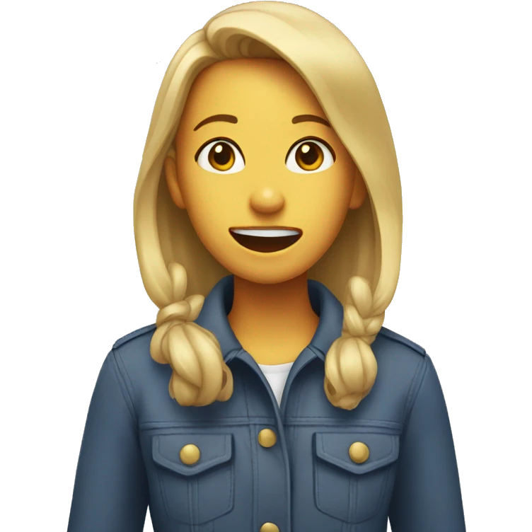 a girl barking emoji