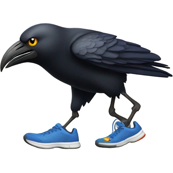 Crows with running shoes emoji