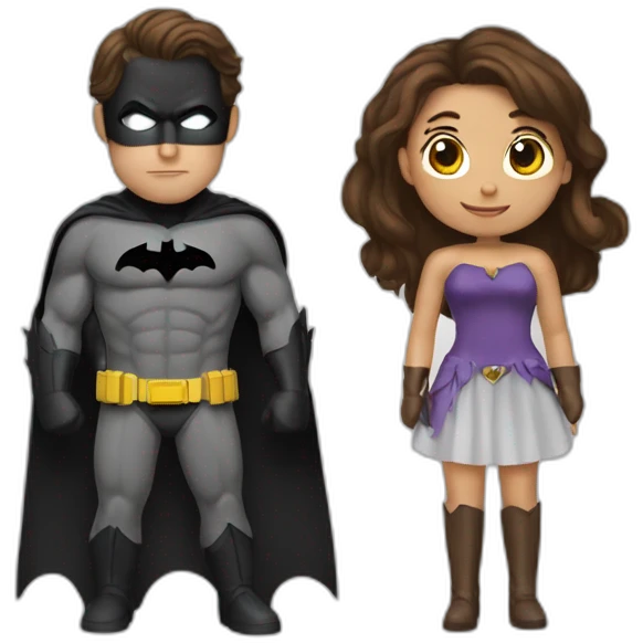 Batman et une femme brune emoji