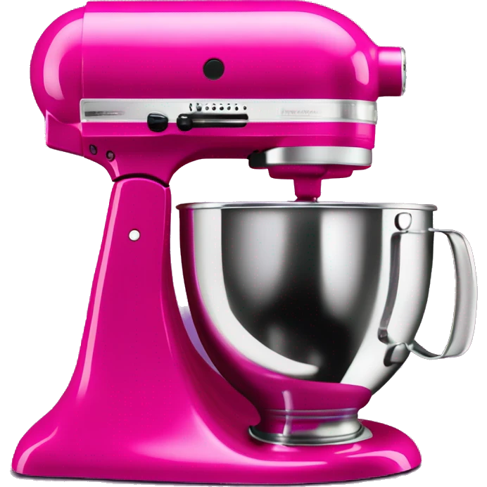 Realistic fuschia kitchenaid mixer isolated.  emoji