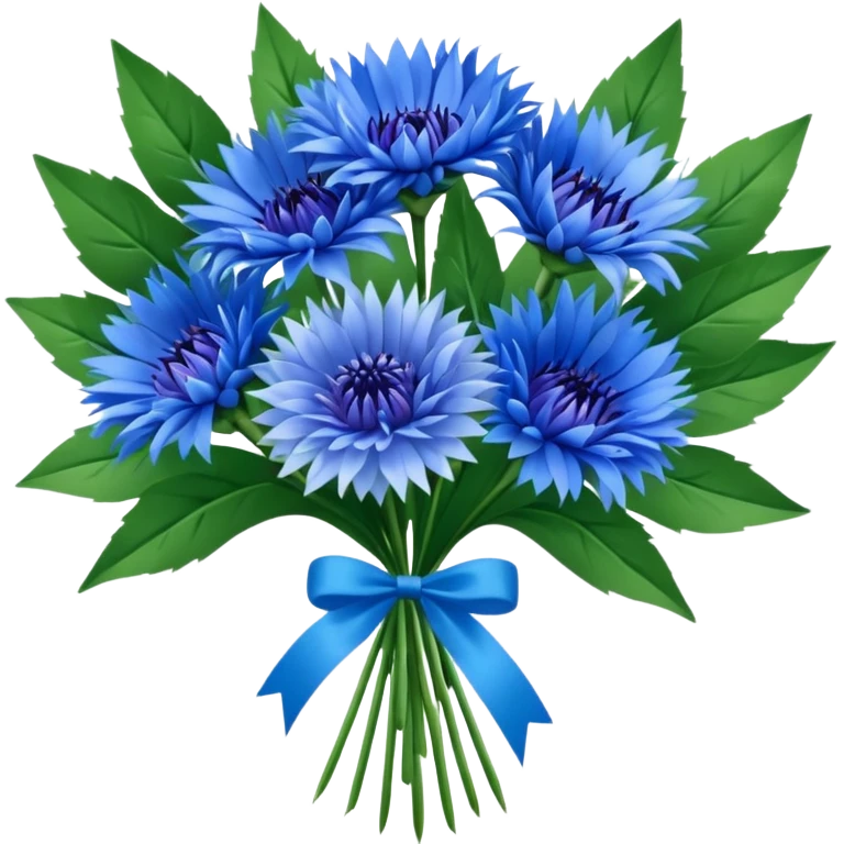 12 cornflowers bouquet decorated emoji