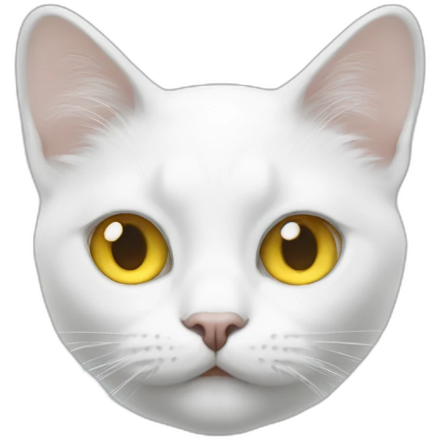 White cat with one eye yellow one eye blue emoji