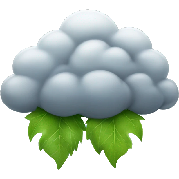 Stormy clouds with rain and leaves  emoji