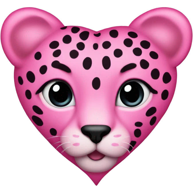 Pink cheetah pront heart emoji