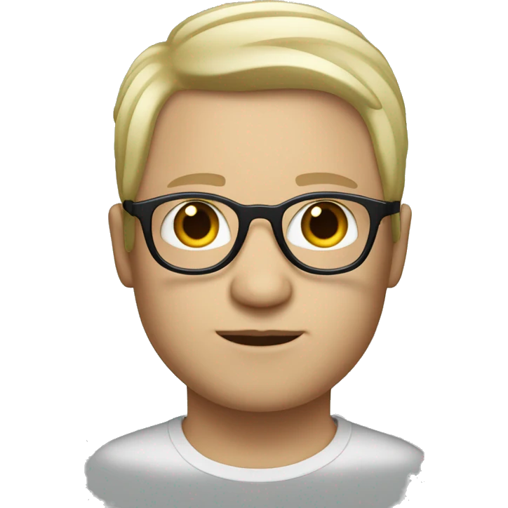 person white skin cut hair and glases emoji