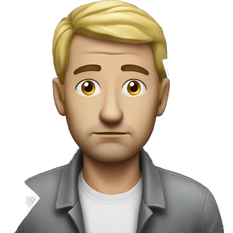 sad man with money photorealistic serious emoji