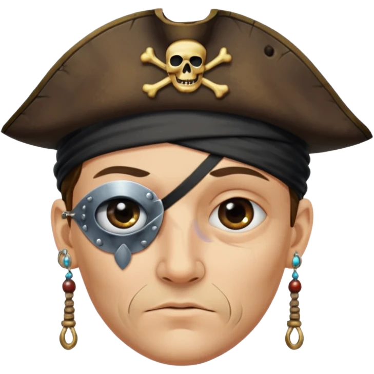 Eye patch pirate with earring, one eye covered
 emoji