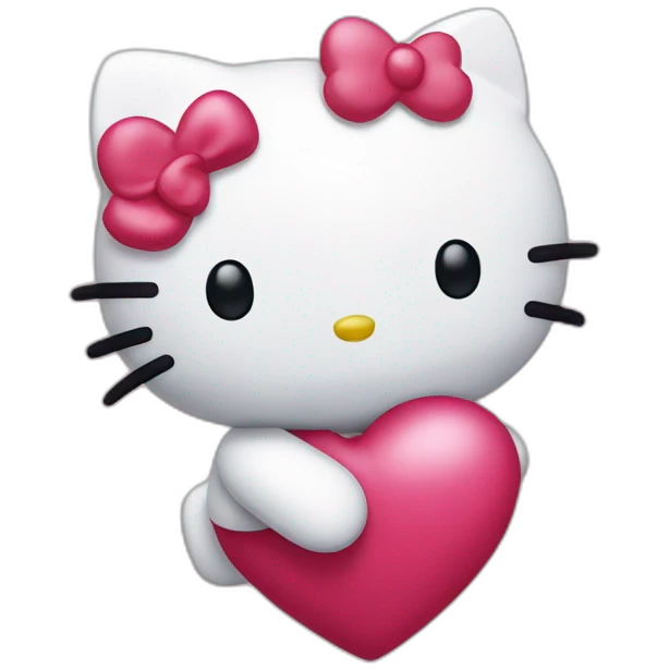 Hello kitty falling in love emoji